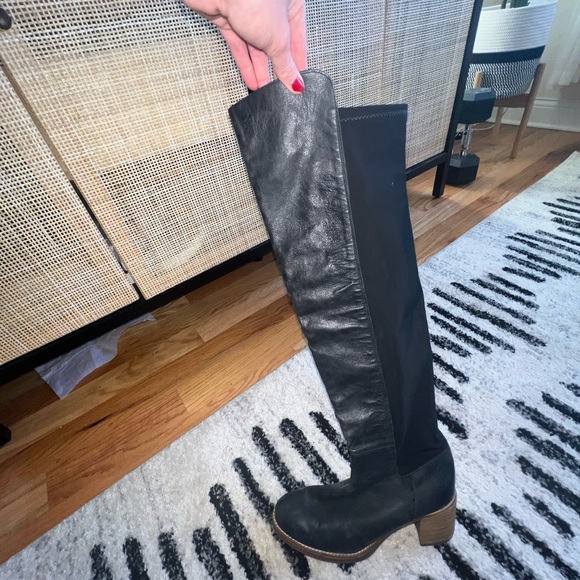 Free People Leather Boots Knee High Western Chelsea - Picture 3 of 3